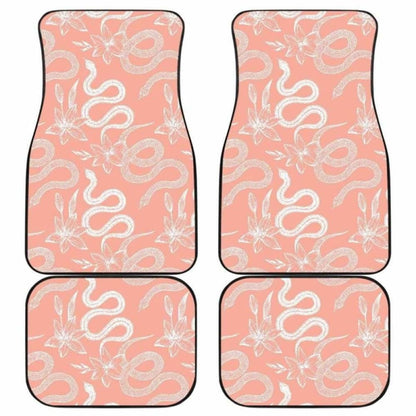 Snake Lilies Flower Pattern Front And Back Car Mats