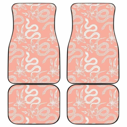 Snake Lilies Flower Pattern Front And Back Car Mats