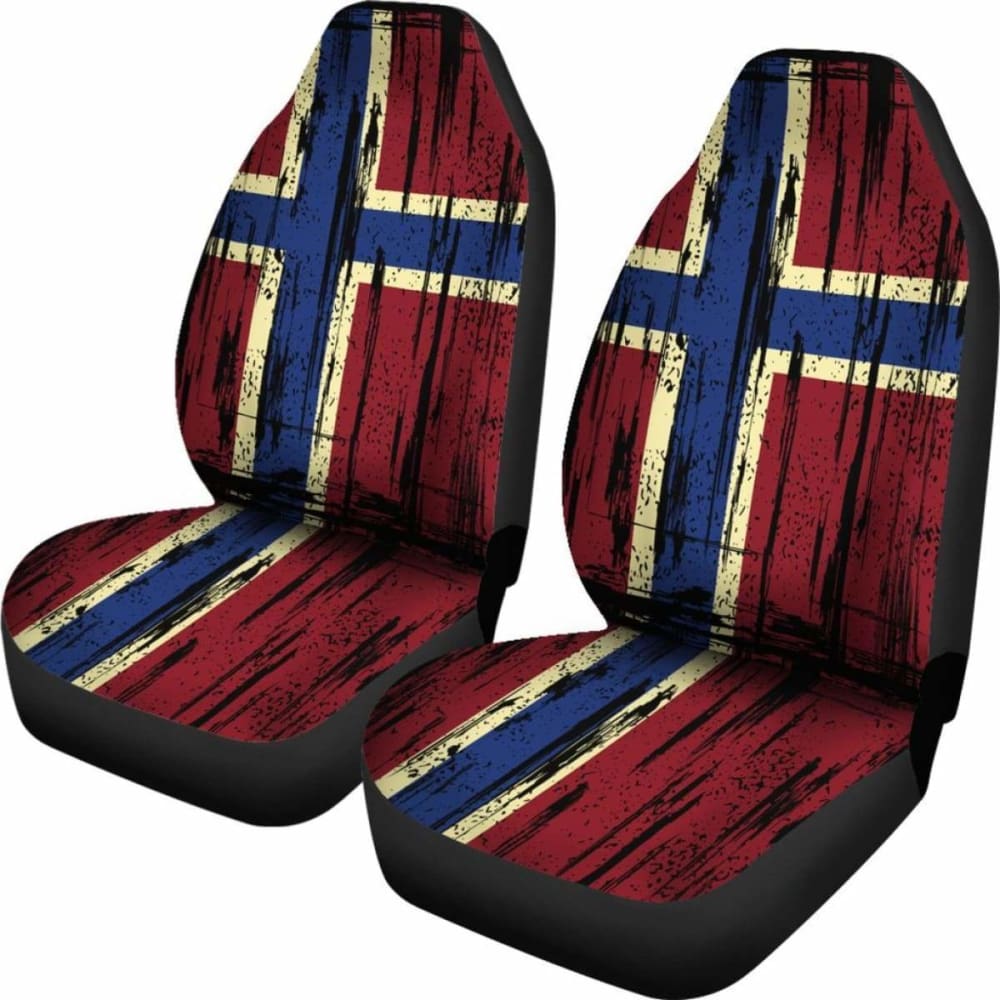 Norway Grunge Flag Car Seat Cover