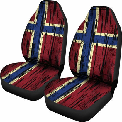 Norway Grunge Flag Car Seat Cover