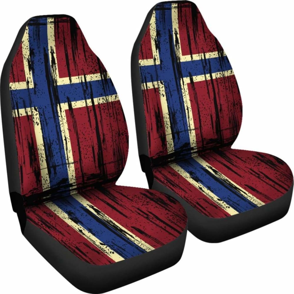 Norway Grunge Flag Car Seat Cover