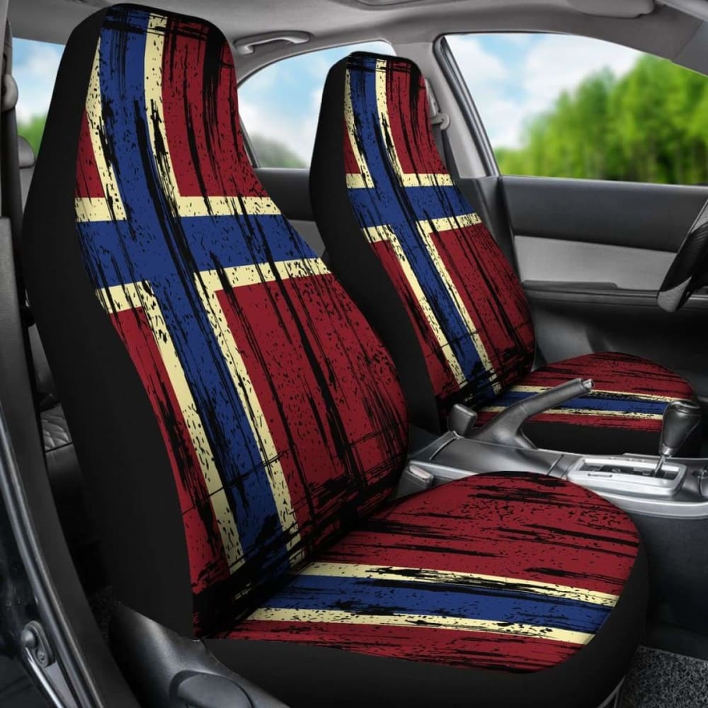 Norway Grunge Flag Car Seat Cover