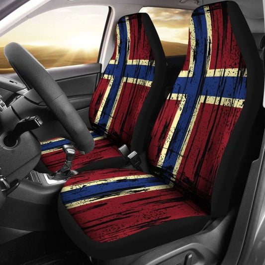 Norway Grunge Flag Car Seat Cover