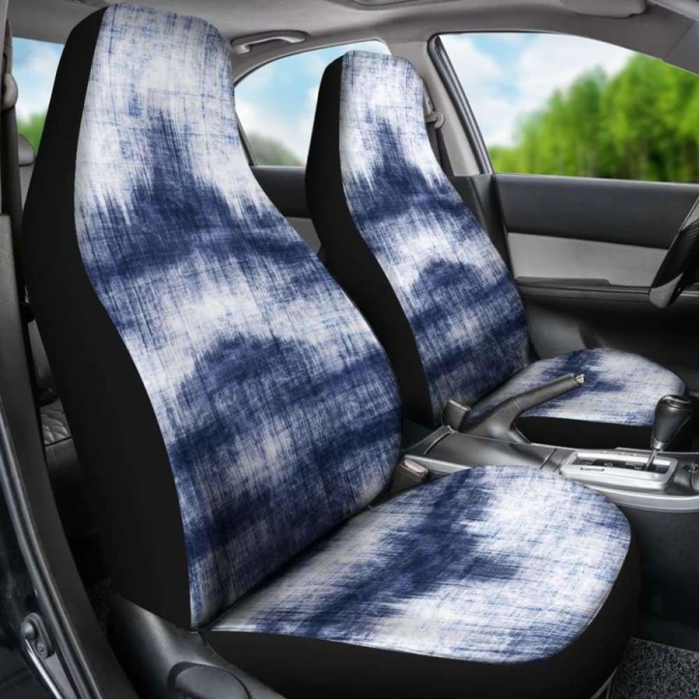 Denim Blue Abstract Grunge Car Seat Covers
