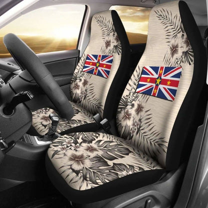 Niue Car Seat Covers The Beige Hibiscus (Set Of Two)