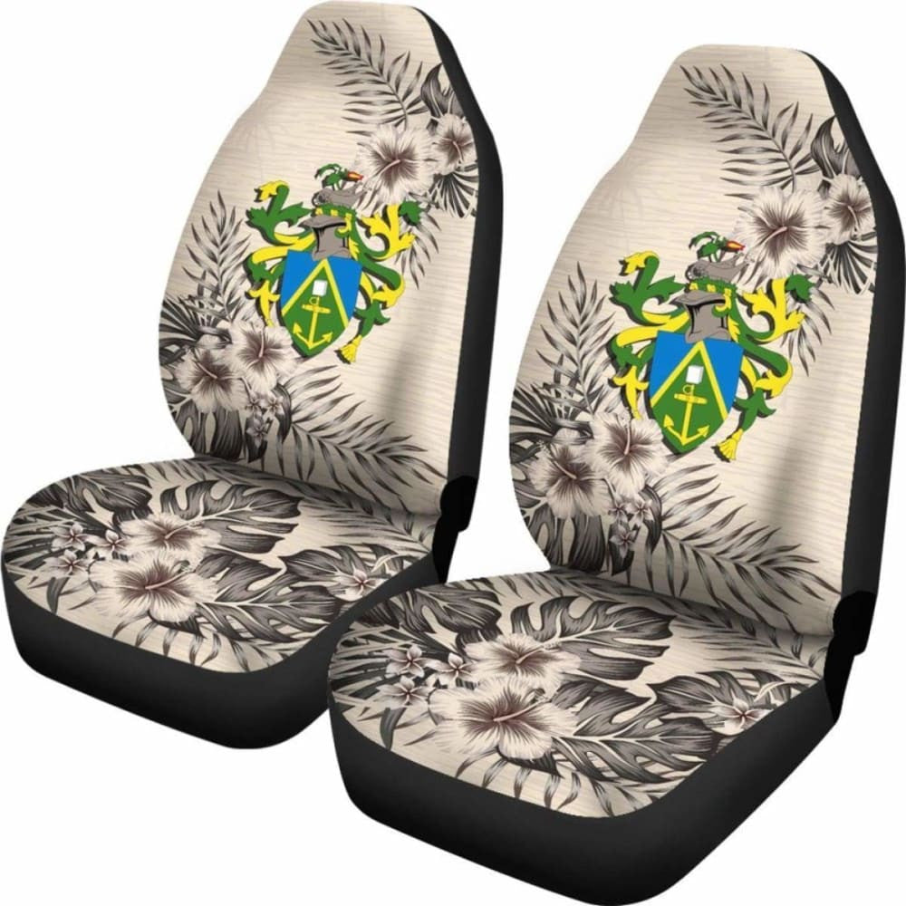 Pitcairn Islands Car Seat Covers The Beige Hibiscus (Set Of Two)