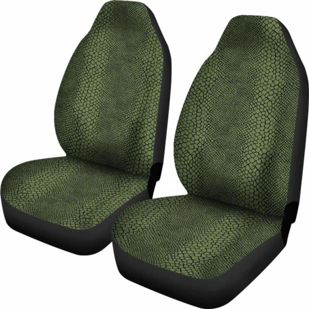 Dark Green Reptile Snake Skin Car Seat Covers