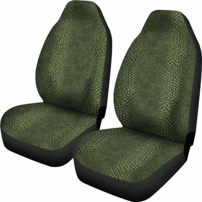 Dark Green Reptile Snake Skin Car Seat Covers