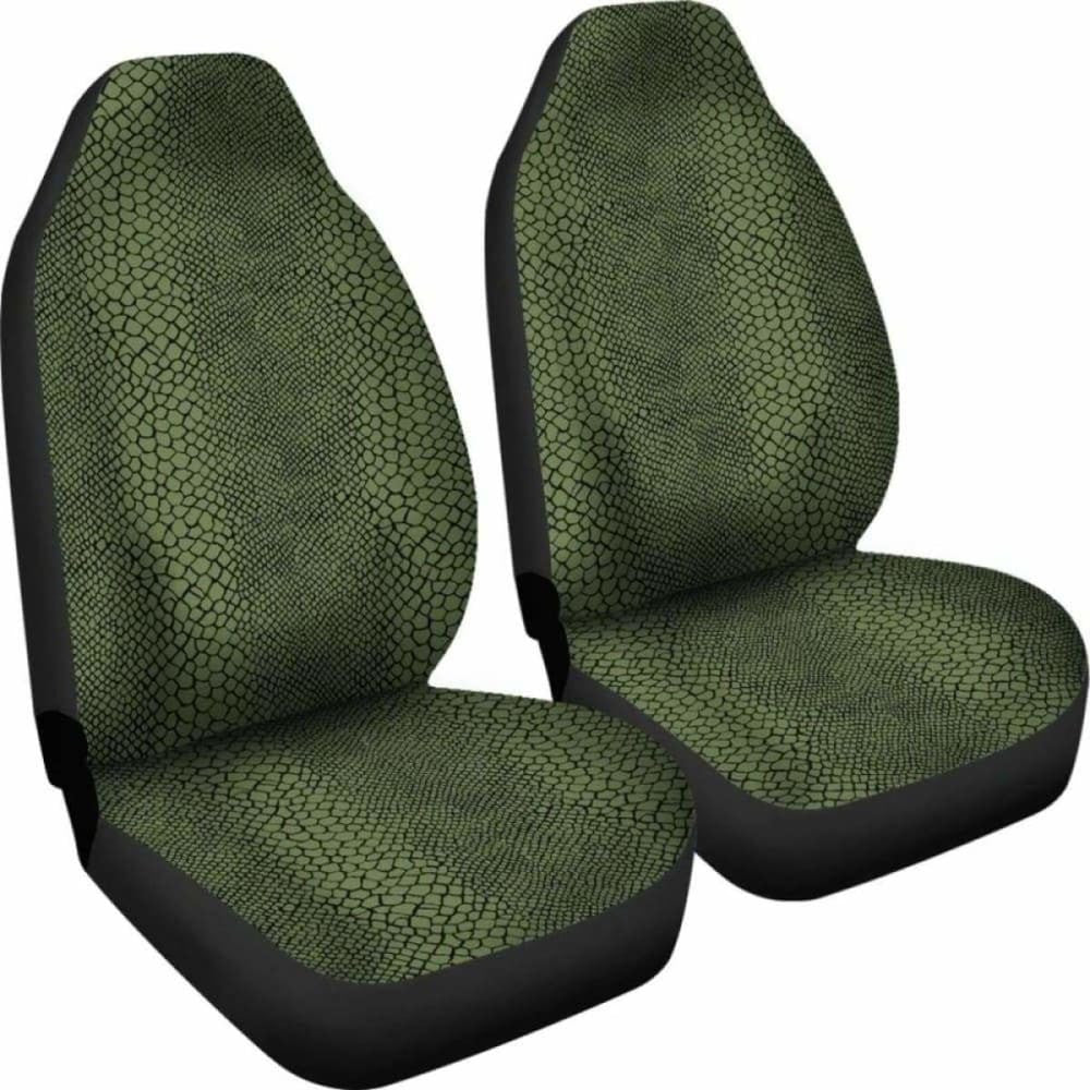 Dark Green Reptile Snake Skin Car Seat Covers