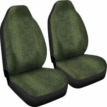 Dark Green Reptile Snake Skin Car Seat Covers