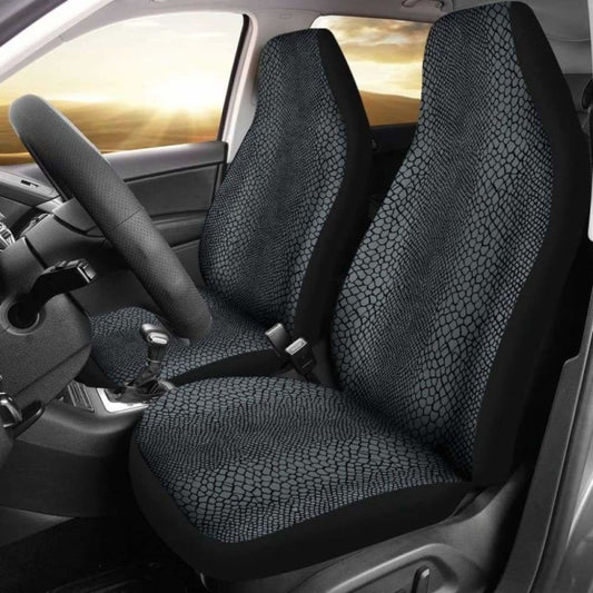Gray And Black Reptile Snake Skin Scales Pattern Car Seat Covers