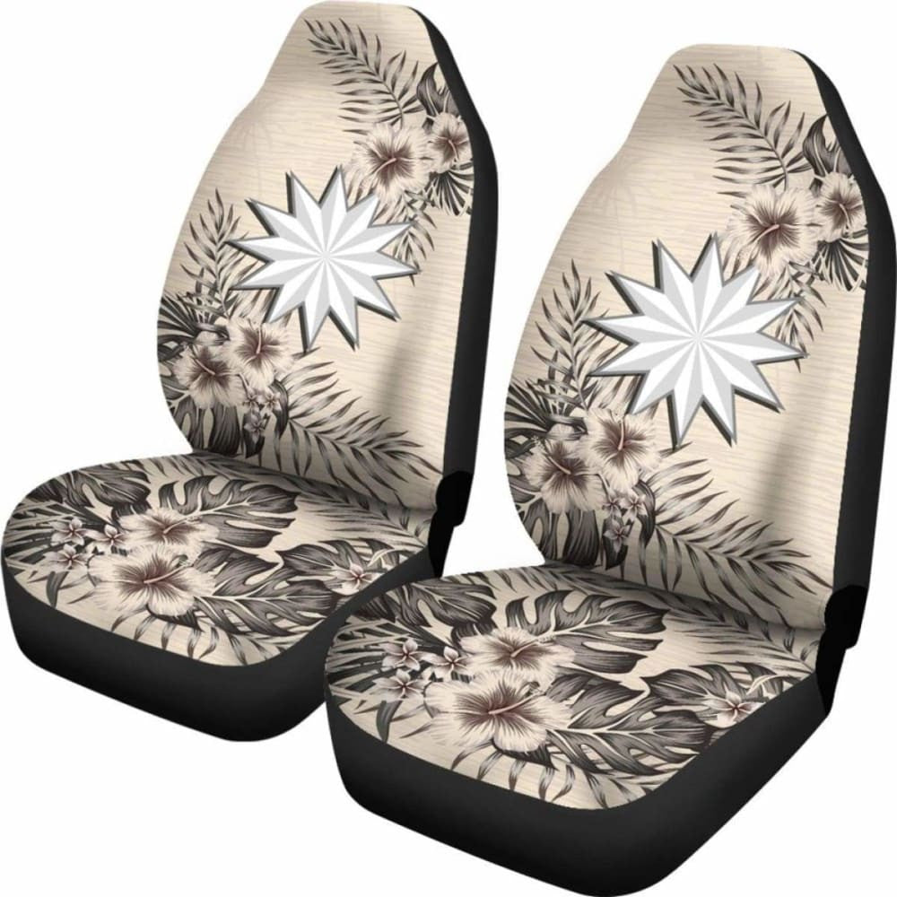 Nauru Car Seat Covers The Beige Hibiscus (Set Of Two)