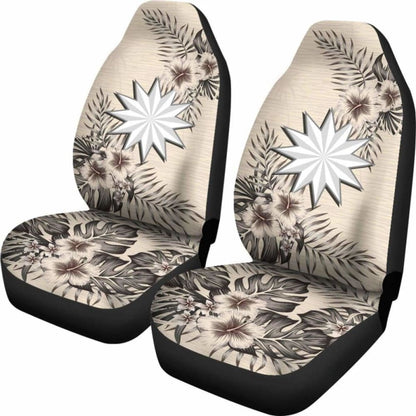 Nauru Car Seat Covers The Beige Hibiscus (Set Of Two)