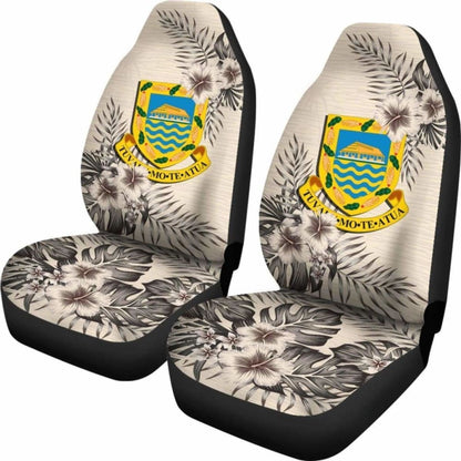 Tuvalu Car Seat Covers The Beige Hibiscus (Set Of Two)
