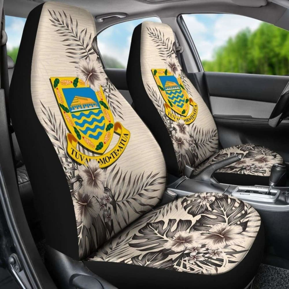 Tuvalu Car Seat Covers The Beige Hibiscus (Set Of Two)