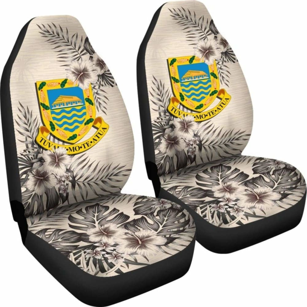 Tuvalu Car Seat Covers The Beige Hibiscus (Set Of Two)
