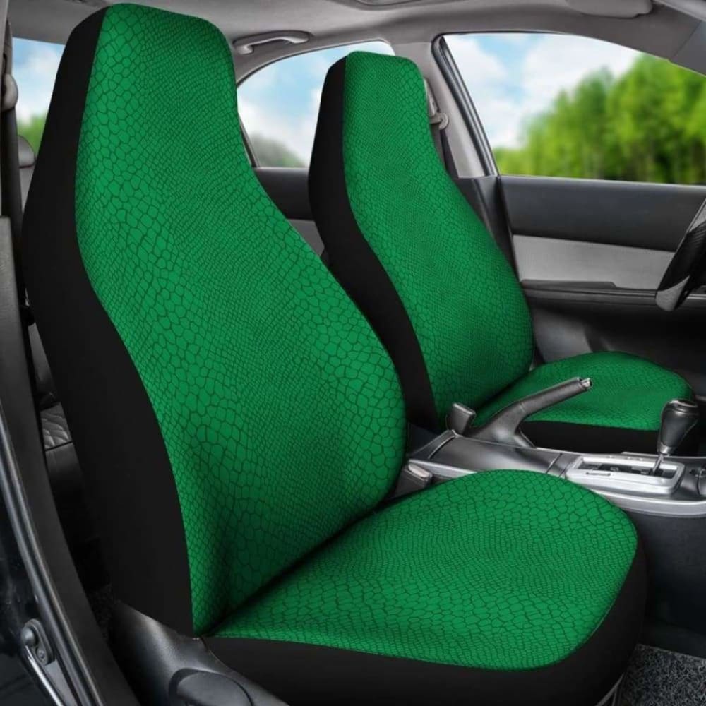 Bright Green Reptile Snake Skin Scales Car Seat Covers