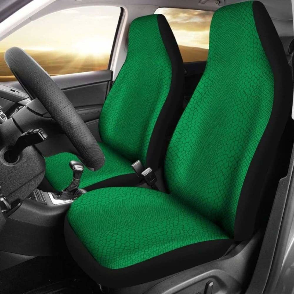 Bright Green Reptile Snake Skin Scales Car Seat Covers