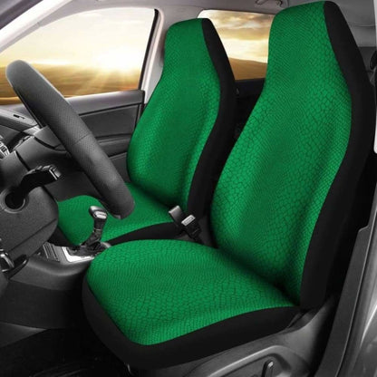 Bright Green Reptile Snake Skin Scales Car Seat Covers