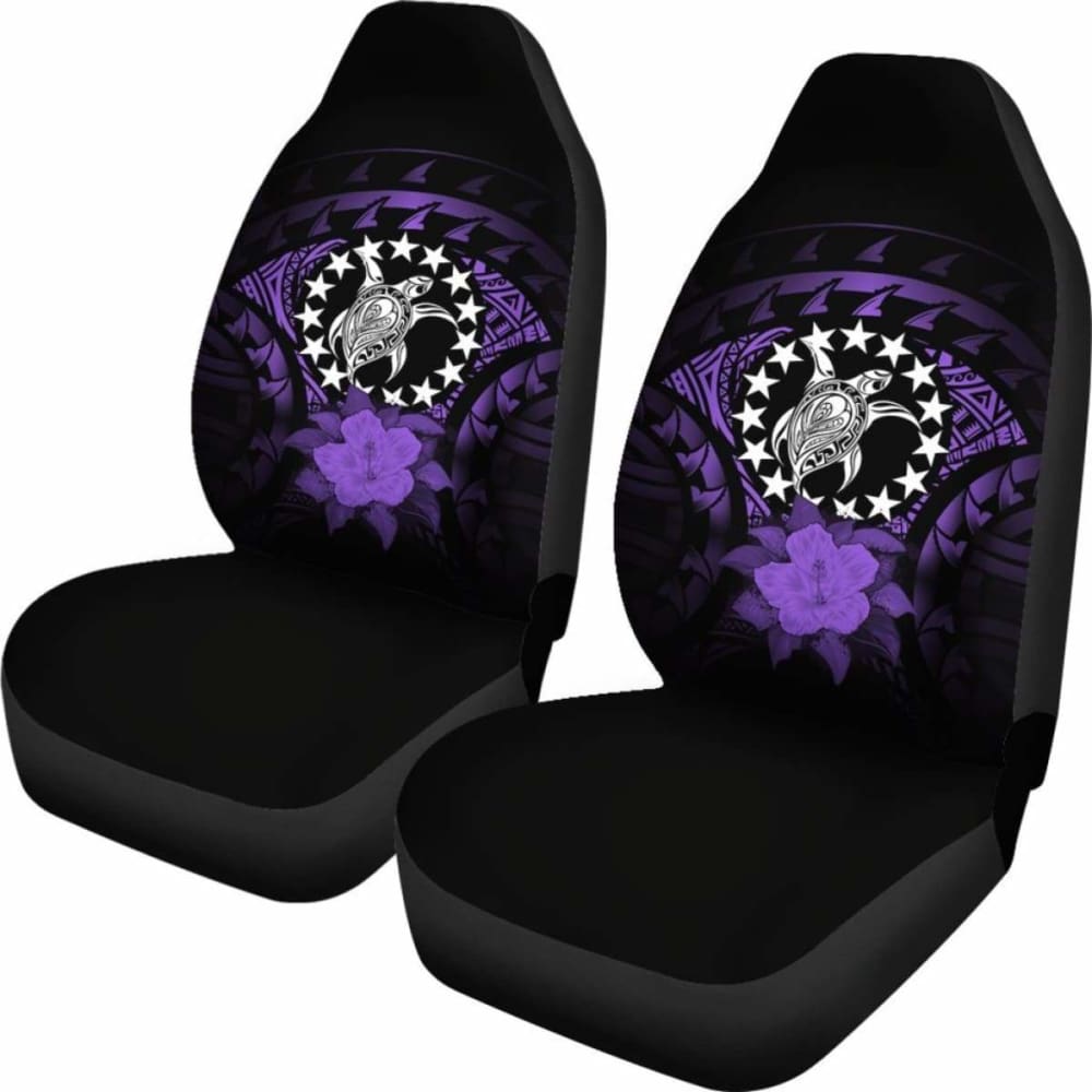 Cook Islands Car Seat Cover Purple Hibiscus
