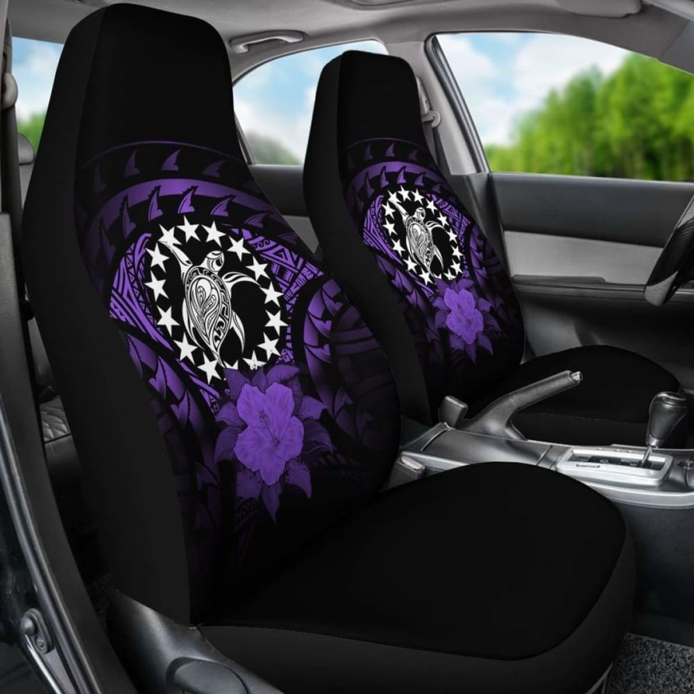 Cook Islands Car Seat Cover Purple Hibiscus