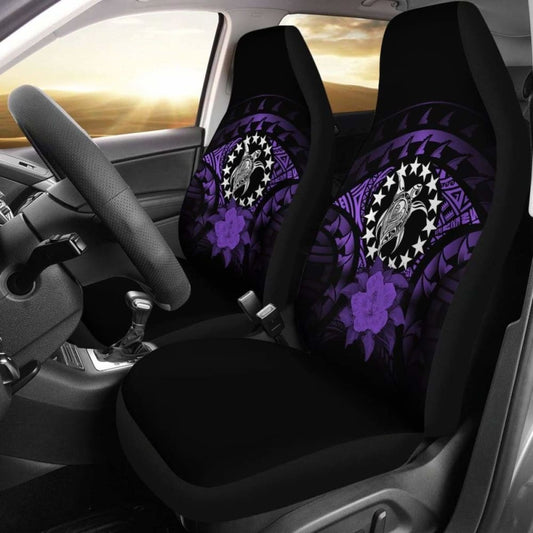 Cook Islands Car Seat Cover Purple Hibiscus