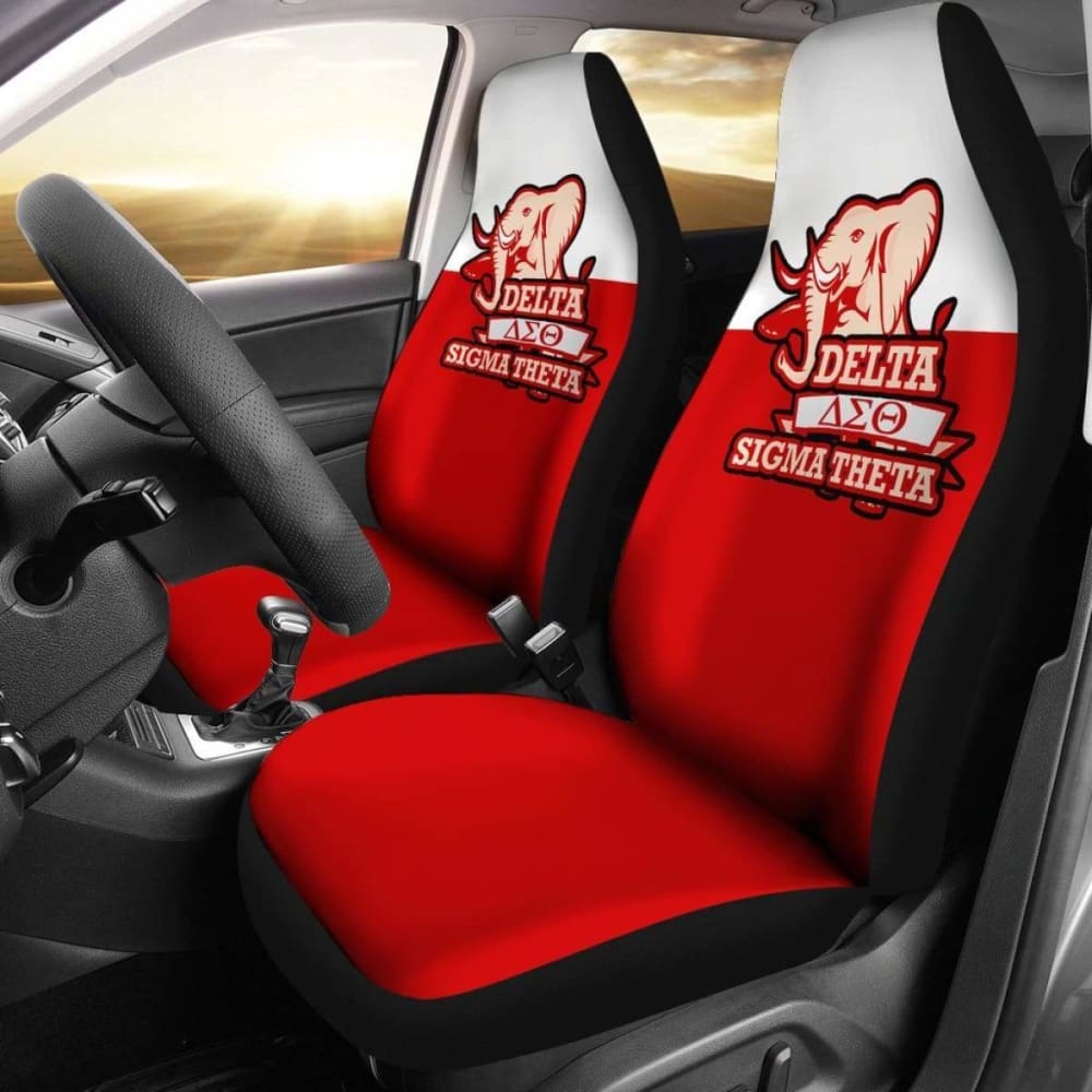 African Delta Sigma Theta Car Seat Covers - Elephant Logo -
