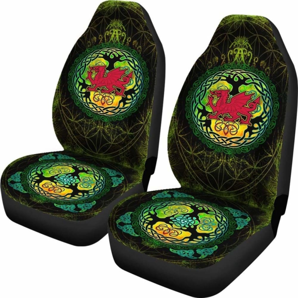 Wales Celtic Car Seat Covers - Cymru Tree Of Life -