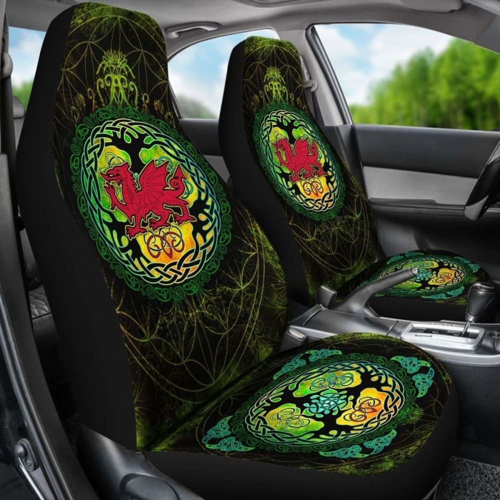 Wales Celtic Car Seat Covers - Cymru Tree Of Life -