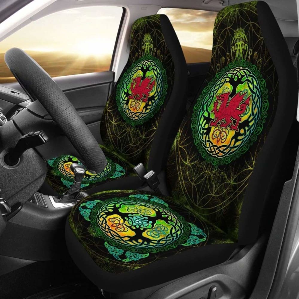 Wales Celtic Car Seat Covers - Cymru Tree Of Life -