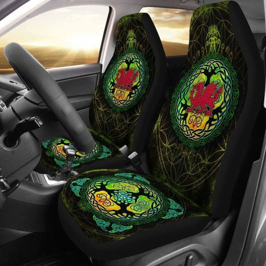 Wales Celtic Car Seat Covers - Cymru Tree Of Life -