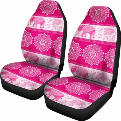 Flower Mandala Elephant Pink Car Seat Covers
