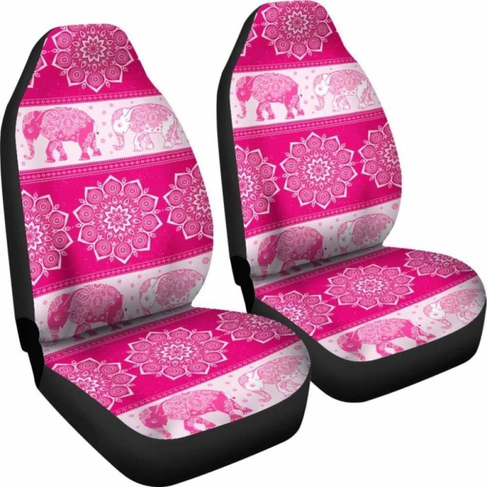 Flower Mandala Elephant Pink Car Seat Covers
