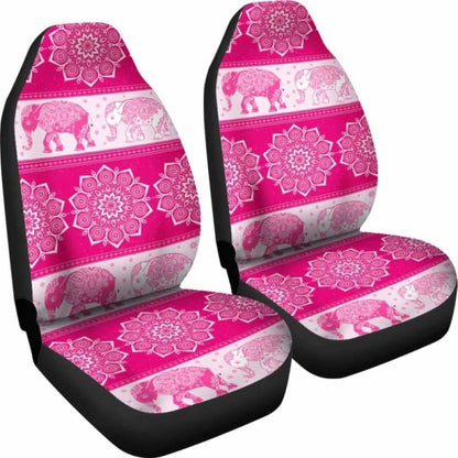 Flower Mandala Elephant Pink Car Seat Covers