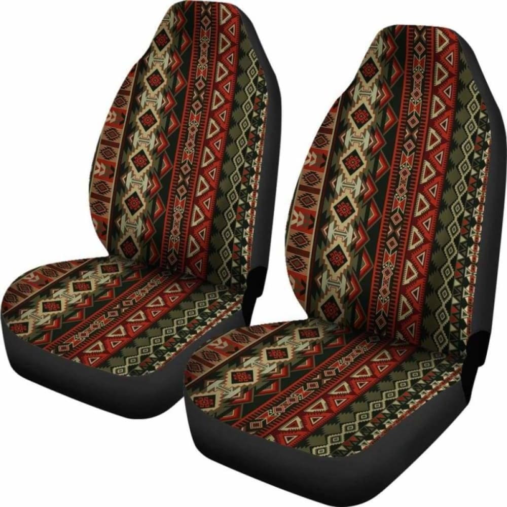 Red & Brown Boho Aztec Car Seat Covers