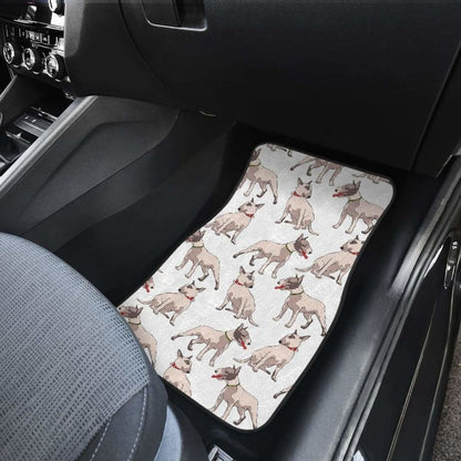 Bull Terrier Pattern Print Design  Front And Back Car Mats