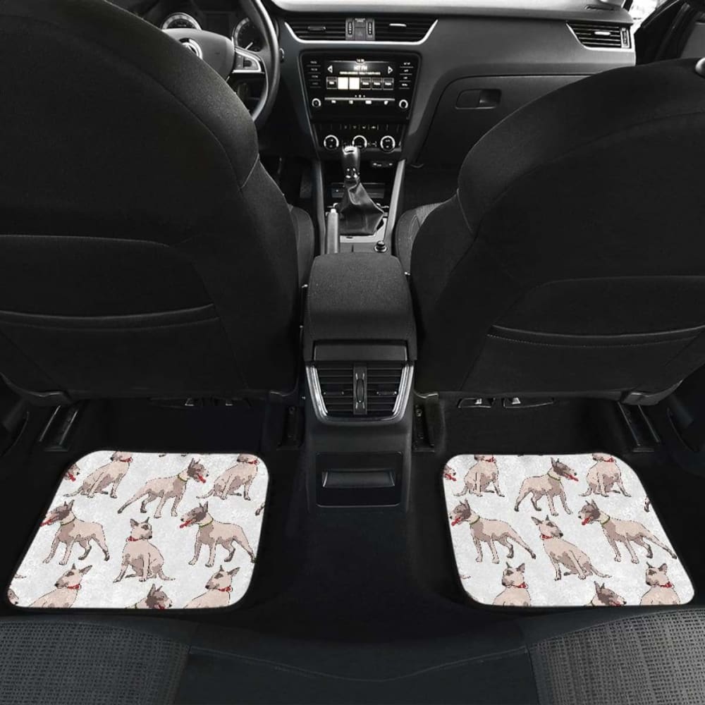Bull Terrier Pattern Print Design  Front And Back Car Mats