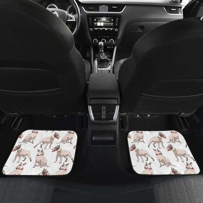 Bull Terrier Pattern Print Design  Front And Back Car Mats