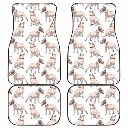 Bull Terrier Pattern Print Design  Front And Back Car Mats