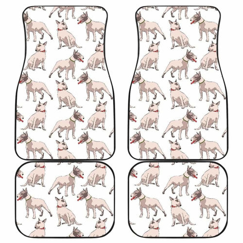 Bull Terrier Pattern Print Design  Front And Back Car Mats