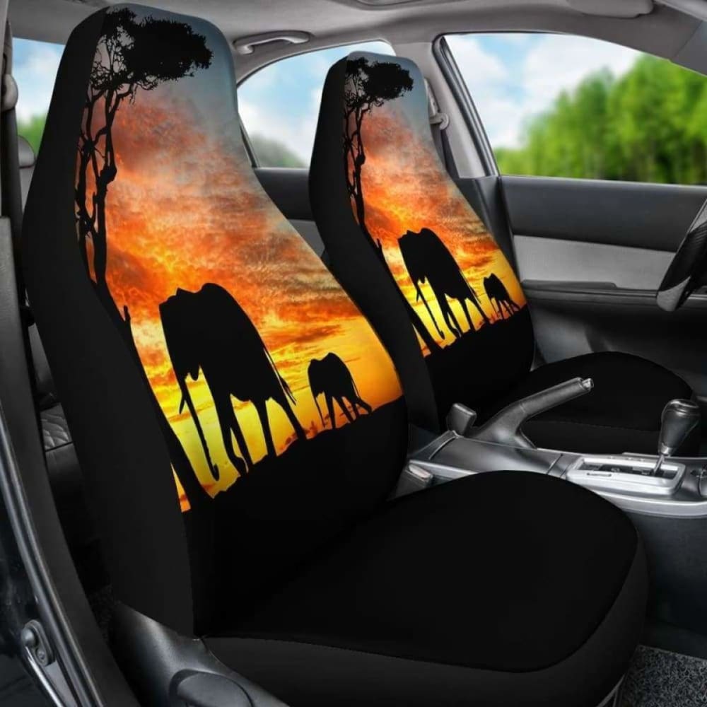 Elephant Sunset Car Seat Covers