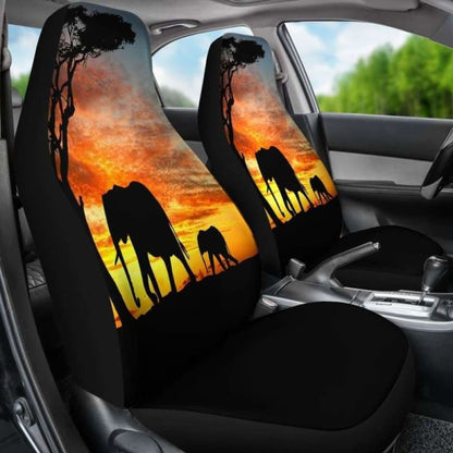 Elephant Sunset Car Seat Covers