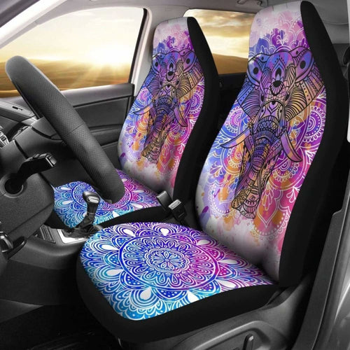 Colorful Elephant Floral Pattern Car Seat Covers Amazing
