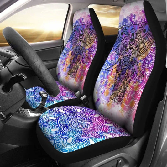 Colorful Elephant Floral Pattern Car Seat Covers Amazing