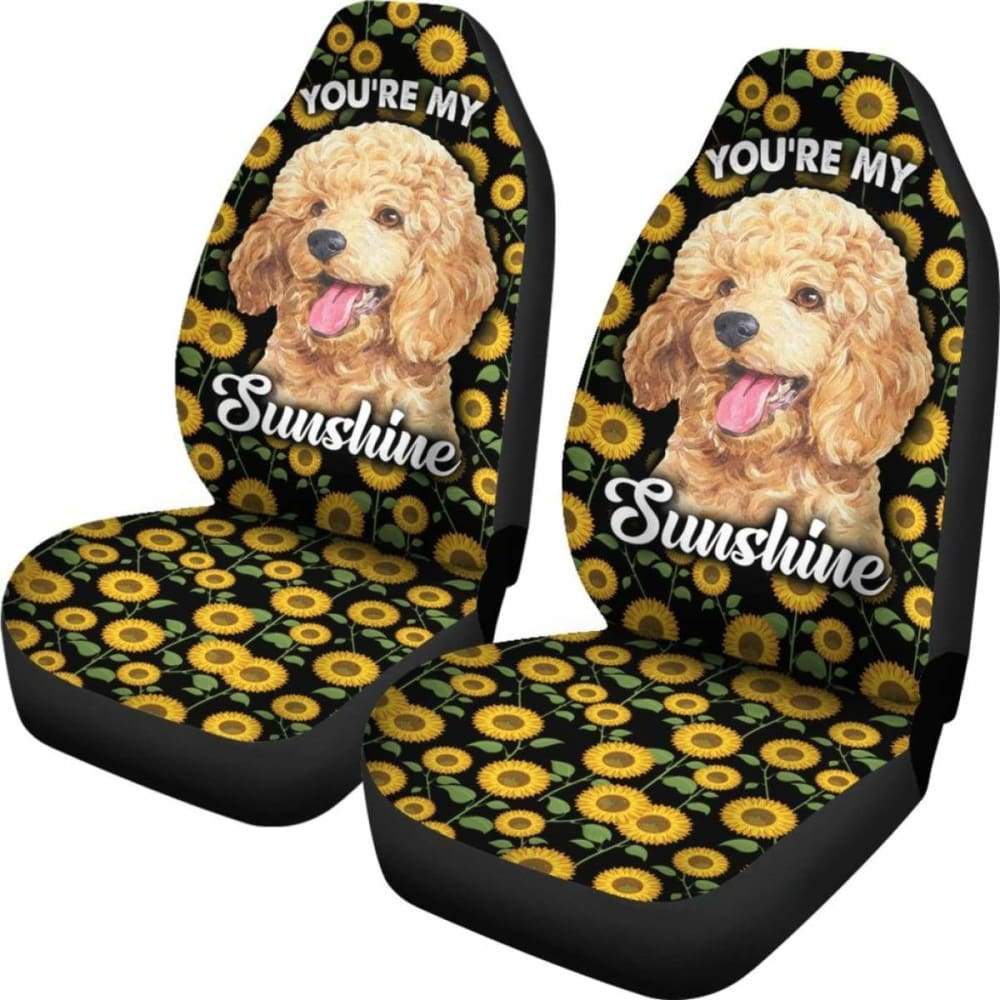 Poodles Dog You're My Sunshine Sunflower Car Seat Covers