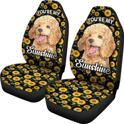 Poodles Dog You're My Sunshine Sunflower Car Seat Covers