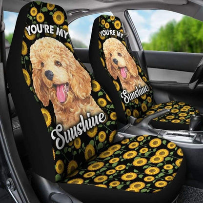 Poodles Dog You're My Sunshine Sunflower Car Seat Covers