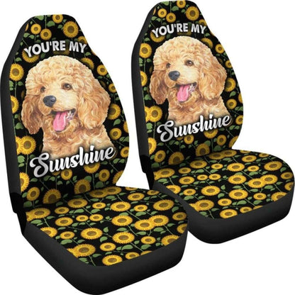 Poodles Dog You're My Sunshine Sunflower Car Seat Covers