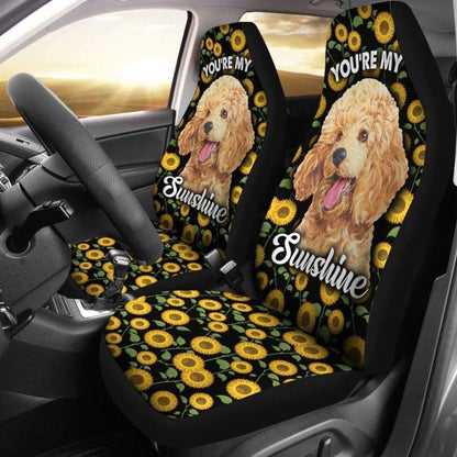 Poodles Dog You're My Sunshine Sunflower Car Seat Covers