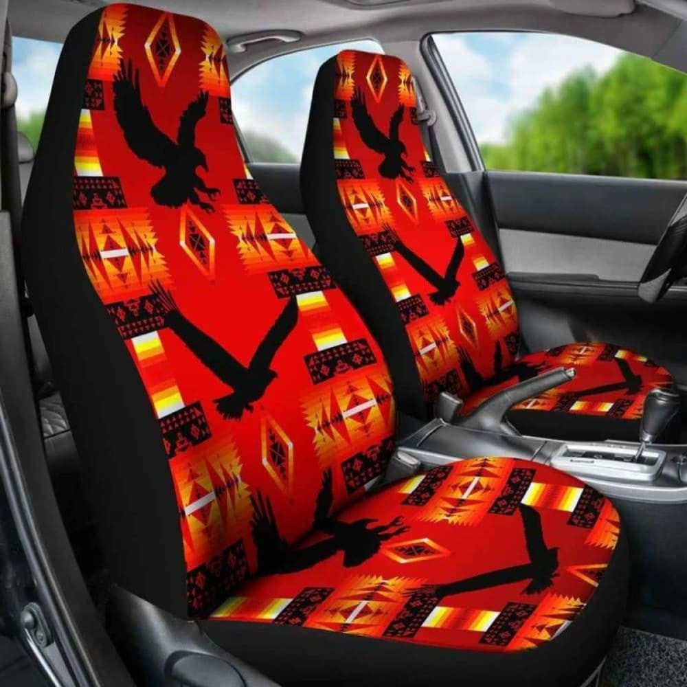 Seven Tribes Eagle Red Car Seat Covers